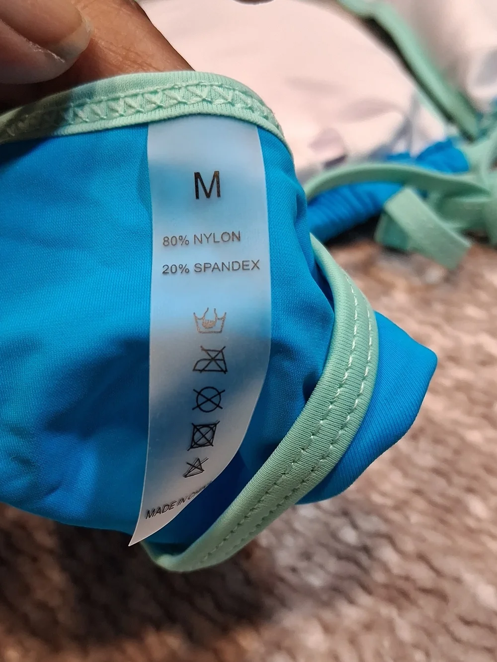 Blue & Mint Two-Piece Women's Bikini/ Thong Swim Set